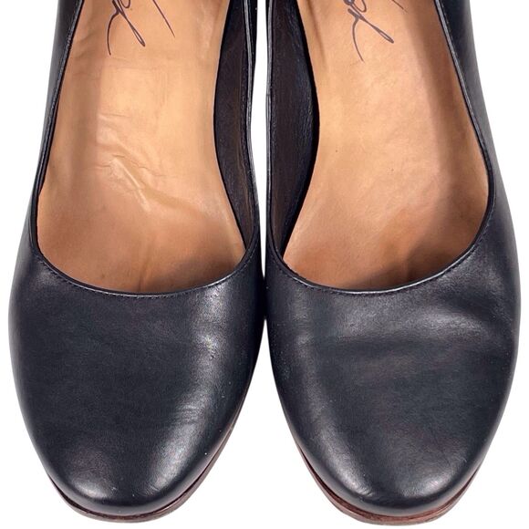 PATRICIA NASH Anita Block Heel Pumps Size 7 Leather Black Classic Work Shoes - Picture 7 of 16